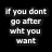 Black background with white pixelated text arranged in six sections, each containing motivational phrases.