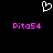 Pixelated white heart symbol above two identical pink text labels on black background.