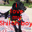 A pixelated image of a person with dark hair and colorful clothing, overlaid with red text reading "i love my Shiloh-boy" on the left side.