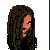 A 3x3 contact sheet of pixel art frames showing a character with long hair, body parts in red accents, and text panels forming the phrase "I dont hate you I just dont love you" across colored backgrounds.