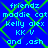Blue background with green diamond pattern and cyan text reading 'friends maddie cat kelly alex KK V and .ash' repeated twice