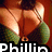 Pixelated image of a person in orange shorts and green shoes with the name 'Phillip' below, set against a dark red background.