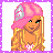 Pixelated image of a blonde woman with pink headscarf and green eyes, next to bright pink background with 'too cute' text.