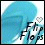 Animated icon with blue gradient background, white text 'Flips' and small heart symbol.