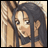 Pixelated anime-style character with long dark hair and light skin, positioned next to black background with white text.