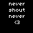 Four pixelated display text and a heart symbol on black, dark green, bright green, and medium green backgrounds