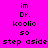 Pixelated text on a split background with two distinct color schemes, showing the phrase "im Dr. koolio so step aside" in black block letters.