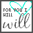 nine identical square icons with white backgrounds, each displaying 'FOR YOU I WILL' text and a cyan heart outline