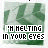 Animated icon with green and white background displaying text 'I'M MELTING IN YOUR EYES' in pixelated font, showing sequential changes to the X symbol above the text.