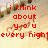 Red pixelated text on a blurred background reads "i think about you every night" in the top-left, "i dream about you every night" in the top-right, and "and you will never know..." in the bottom-left.