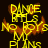 Yellow pixelated text 'DANCE', 'NO BOYS', and 'PLANS' with orange flame effects on a dark background, showing animation changes across frames.