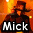 A pixelated image of a character in a top hat with text overlays, showing two distinct states: one with visible face and fiery background, another with obscured face against dark backdrop.