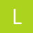 A white capital letter L centered on a solid lime green background with subtle transparency effects along its edges.