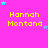 A static image with a bright pink background displays repeated yellow text "Hannah Montana" surrounded by small cyan and purple stars.