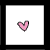 A contact sheet of seven pixelated heart icons in various colors arranged on a white background with black grid lines, each heart having a distinct color and subtle outline effect.