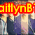 A pixelated image of a group of people with overlaid text reading 'aitlynB' and 'Loves up', featuring colorful, blocky lettering.
