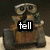 Animated sequence of a robot character with large eyes and a brown body, displaying text overlays in black rectangular boxes.