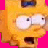 A 48x48 pixel animated contact sheet showing two frames of a yellow cartoon character with wide eyes and an open mouth against a bright pink background, with the text "maggie" in black pixelated font on the right frame.