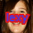 six shows a person with brown hair and a smiling expression, with text and symbols overlaid in red and blue