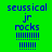 Green background with blue text 'seussical', 'jr', 'rocks', and stacked horizontal lines, featuring pink rectangular overlays in different positions across frames.