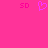 A static pixel art image with a bright pink background, featuring two 'SD' text elements and a heart symbol in lighter pink.