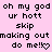 Pixelated text on pink background with repeated phrases and heart symbols, static display.