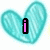 Three turquoise hearts with striped texture, each containing distinct text: 'i' in pink, 'love' in green, and 'no 1' in pink.