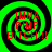 Four identical green spiral backgrounds with red text reading "IMMA PIMP BITCH!!!" in a