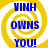 Four identical display blue text on a yellow spiral background with white outlines