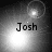 Four grayscale display the name "Josh" with varying light effects and circular lens flares in different positions