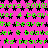 Animated icon with repeating green text 'the beaver its beaver' on a bright pink background, surrounded by black star shapes.