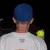 A split-screen image shows a person in a blue cap holding a yellow ball on the left, with teal and gray text reading "Baby, your the one" and "I've been waiting for...<3"