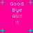 Bright pink background with green plus signs and repeated text 'Good Bye Ali!!! :(' in pixelated font.