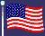 Static pixelated image of a United States flag with red and white stripes, blue field with white stars, and a vertical pole on the left side.