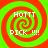 Four identical spiral patterns in red and green with white text reading 'HOTTT' above 'PICK !!!!', arranged in a on a solid background