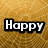 Static image with golden textured background displaying three text elements: 'Happy', 'Halloween', and 'LucyB130' in white pixelated font with black outlines.