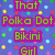 Blue background with multicolored polka dots and green text reading 'That Polka Dot Bikini Girl' in purple boxes.