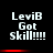Pixelated text 'LeviB Got Skill!!!!' in white on black background with red horizontal bar, displayed across two of three identical