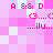 Pixelated pink and white with repeated text elements 'A && D', 'G...C', and '...ilu...' in red, blue, and purple hues