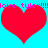 Two red hearts on a cyan background with pink text reading "love tyler!!!" repeated above them.