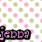 Animated sequence showing three distinct backgrounds with the name 'jebba' in different styles and colors.