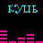 Pixelated cyan Cyrillic text 'КУЛЬ' appears in four positions on a black background, with pink horizontal bar graphs below each instance.