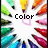 A circular arrangement of colored pencils radiates from a white center with text and heart symbols changing across frames.