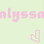 Pixelated pink text 'alysa' on light green background with a pixelated heart outline in bottom right corner.