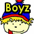 A cartoon character with blonde hair and a blue-red hat displays 'Boyz' text above, while a green background shows 'Stink' text and a green creature with a large eye and 'bad!' text appears below.