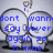 Pixelated image of two speech bubbles with blue text reading 'dont say never again so b mine' over a gray background.