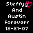 Pixelated text reads 'Steffyy And Austin Foreverr 12-21-07' with a pink heart symbol replacing the letter Y in Steffyy on one side of an animated pair.