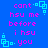 Blue background with pink text reading 'cant hsu me before i hsu you' and cyan square-shaped pixel art elements.