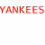 Red text and crossed-out Yankees logos appear with a cartoon character at bottom left, showing animation changes in text and symbols.