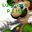 Pixelated Luigi character with green text overlays reading 'Luigi is a P.I.M.P.', 'Luigi is a BEAST!', and 'Go Luigi! Go luigi! Go luigi!' across four